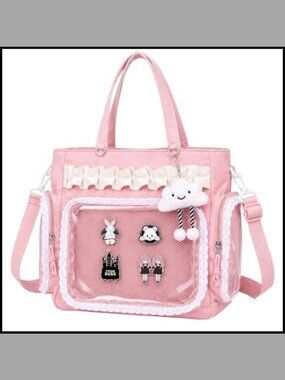 Ita Bag Crossbody Handbag Clear Display Window Messenger Tote Lace Ruffle